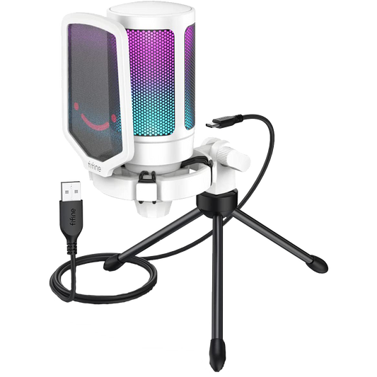 USB Gaming Microphone for PC & Console Streaming - White