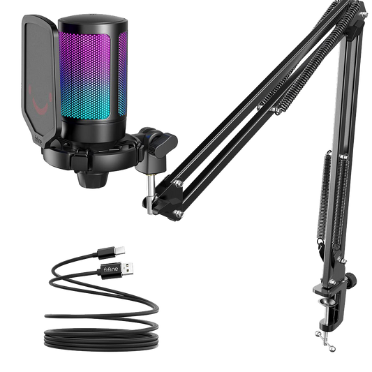 USB Gaming Microphone Kit for PC & Streaming - Black