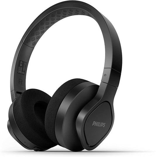 Sports Bluetooth Headphones, IP55, 35H Playtime, On-Ear (BLACK)