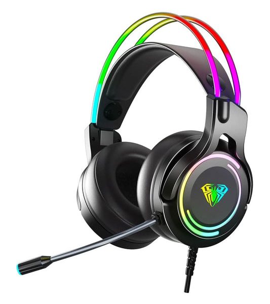 Wired Gaming Headset Over-Ear with Clear Mic - Black